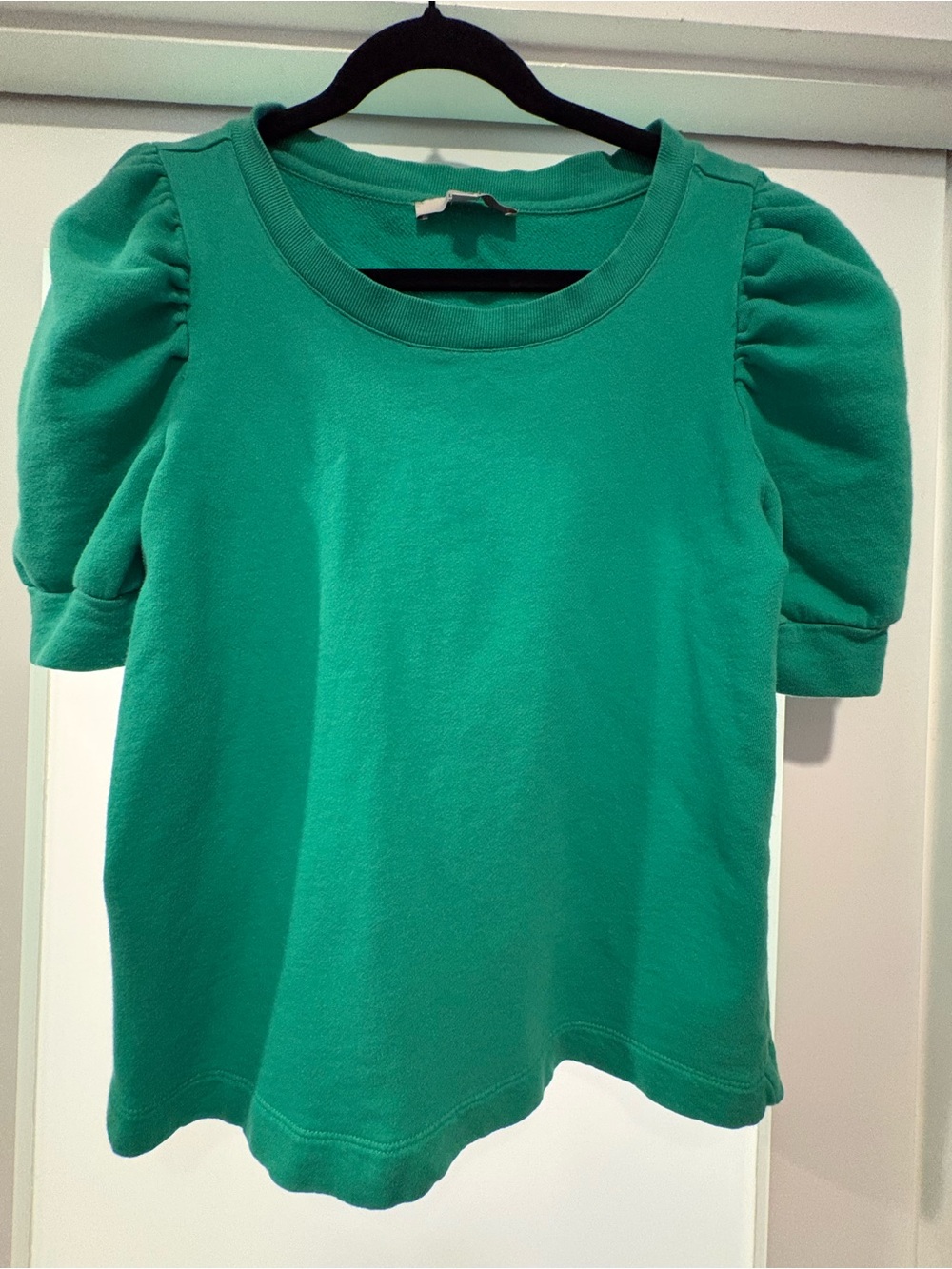 LOFT Womans Puff-Sleeve Tee in Emerald